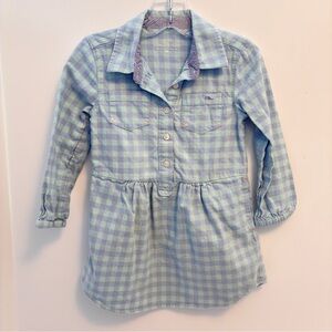Vineyard Vines Toddler Girl's Gingham Shirt Dress Bay Crystal Blue Size 3T